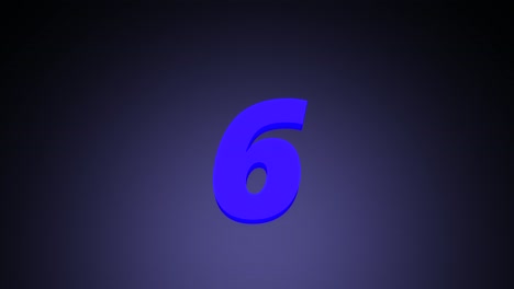 animated 3d counter of blue numbers from zero to ten