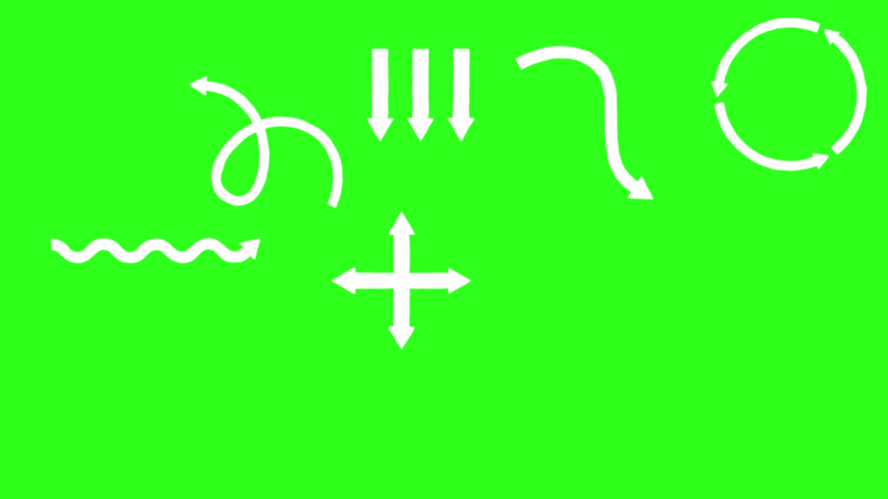 White arrows and lines animate dynamically on vivid green, with smooth transitions and energetic movement