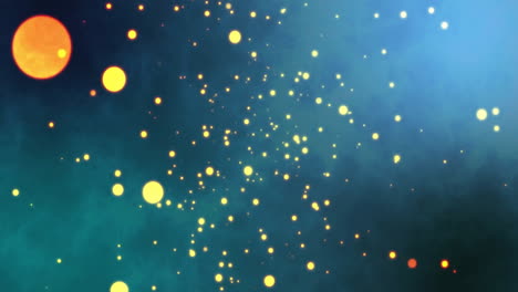 animación de puntos de luz brillantes que se mueven sobre un fondo oscuro