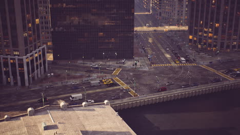 hyperlapse capturing bustling traffic jams in a big city during evening hours