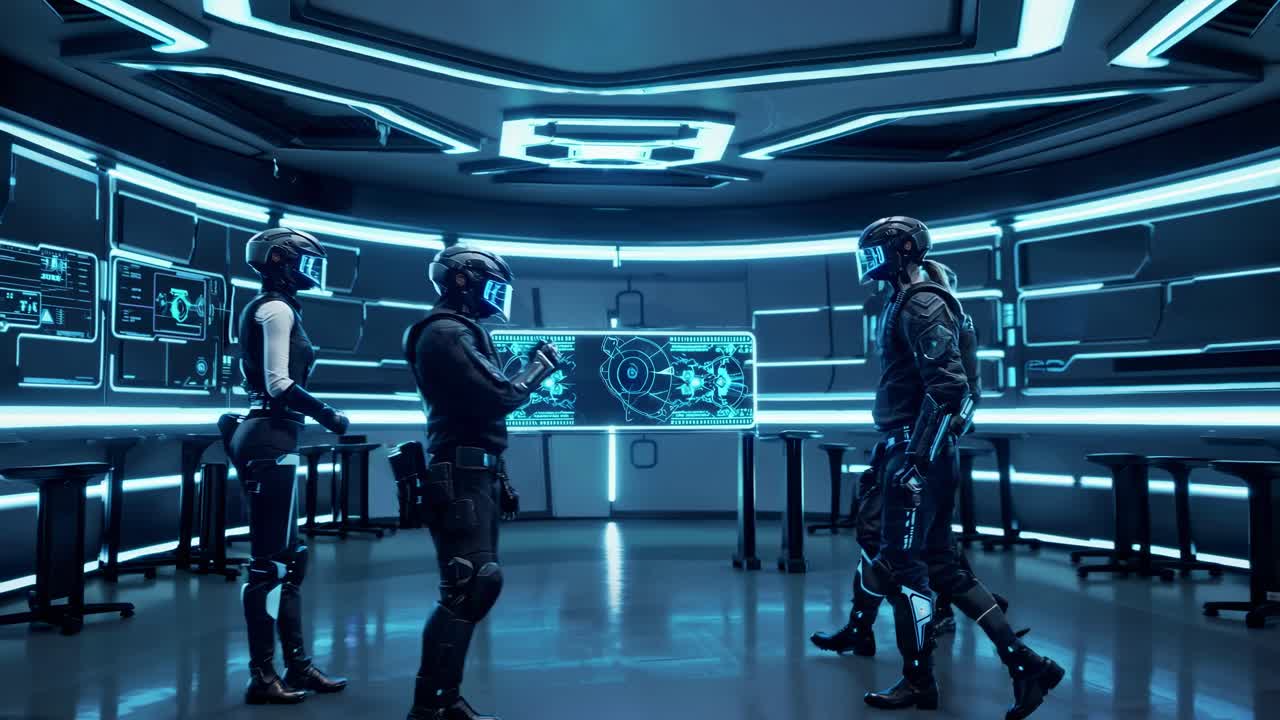 casco futurista con pantalla holográfica