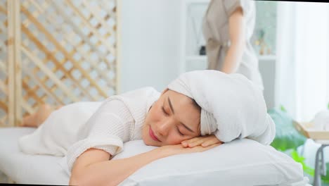 woman receiving a spa massage