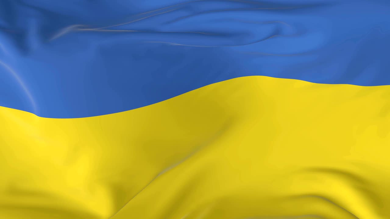 배경으로 루프 발을 흔들고 있는 우크라이나