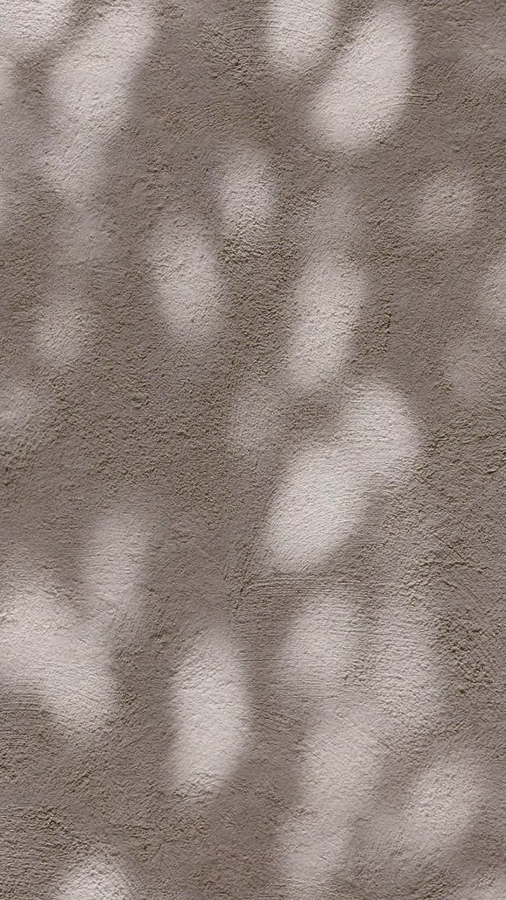 Luce solare screziata e ombre in movimento su una parete texturizzata