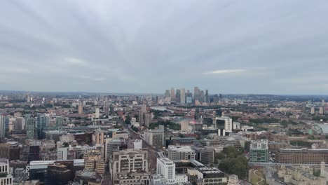 london skyline with canary wharf and banking sector in the background