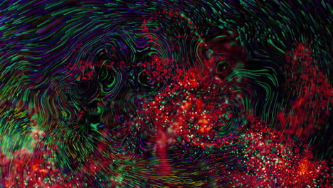 animación de formas coloridas que se mueven sobre un fondo negro