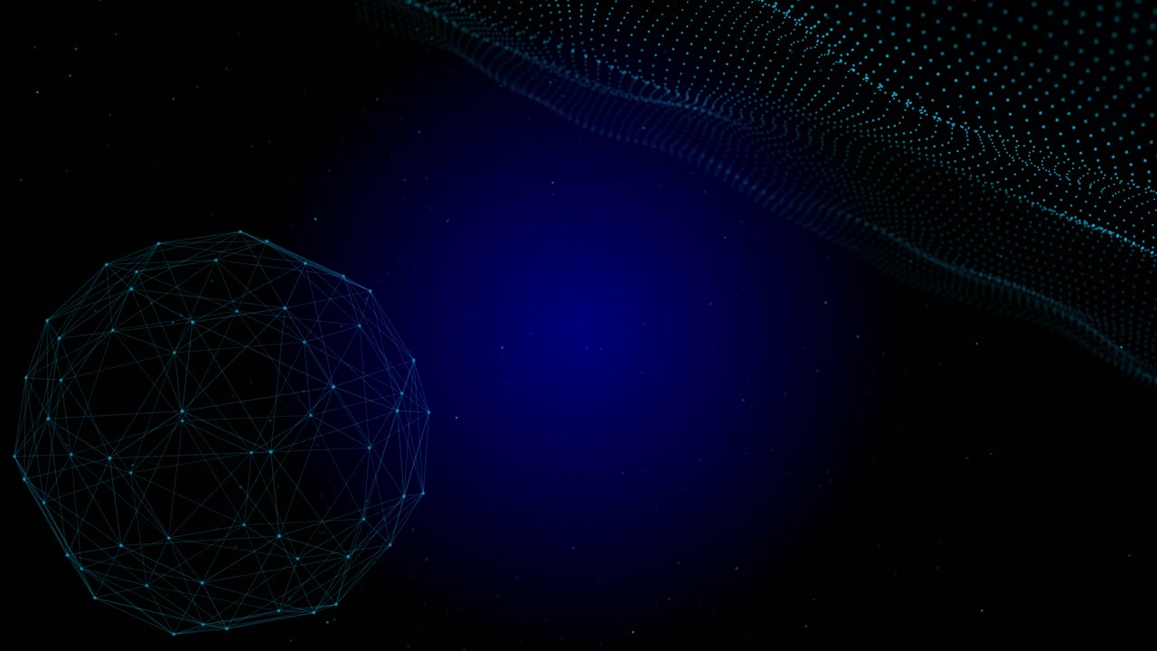Wave dots weave lines abstract background network connection structure big data 3d virtual space vr
