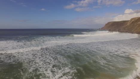 Surf-spot-in-the-Algarve,-Portugal.-Aerial-shot