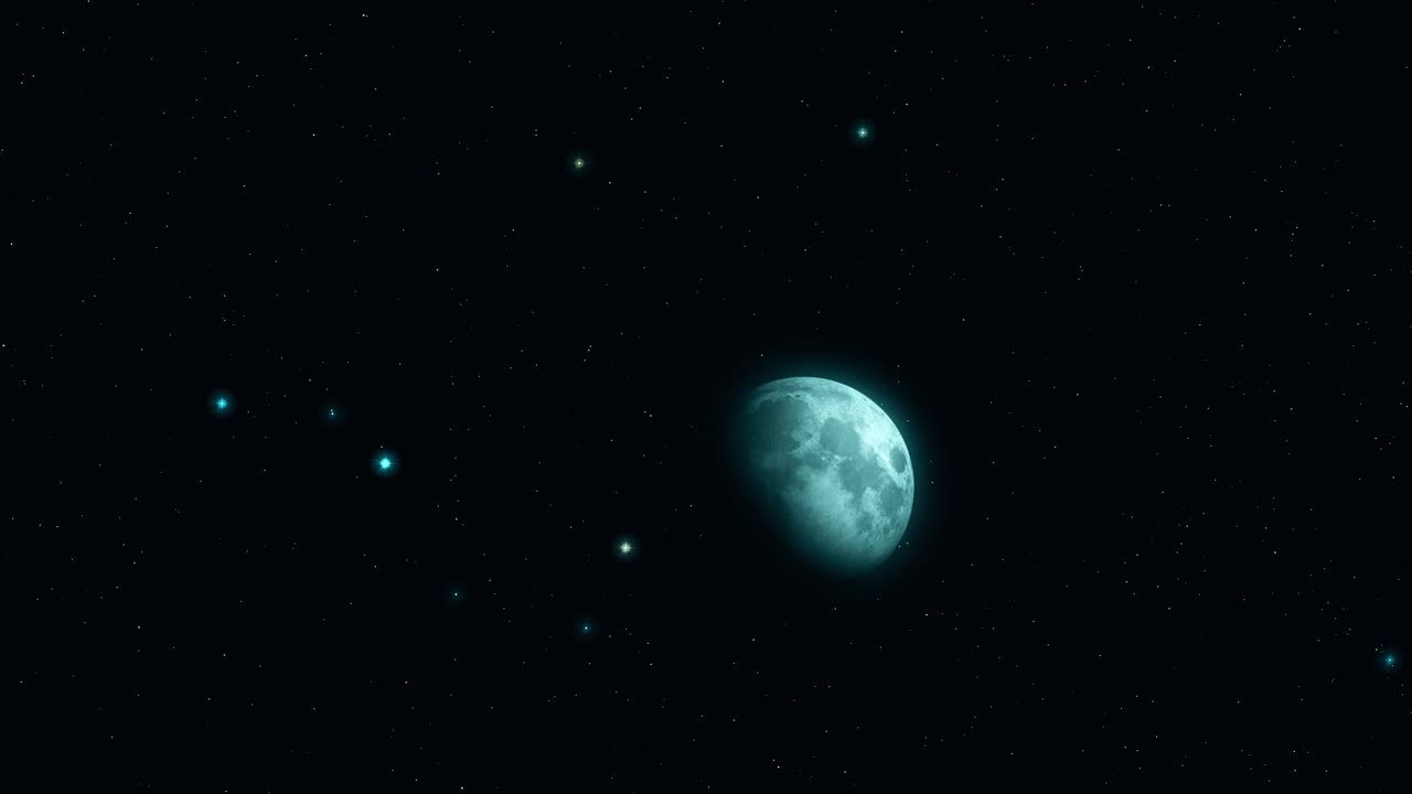 Lua e Estrelas no Espaço