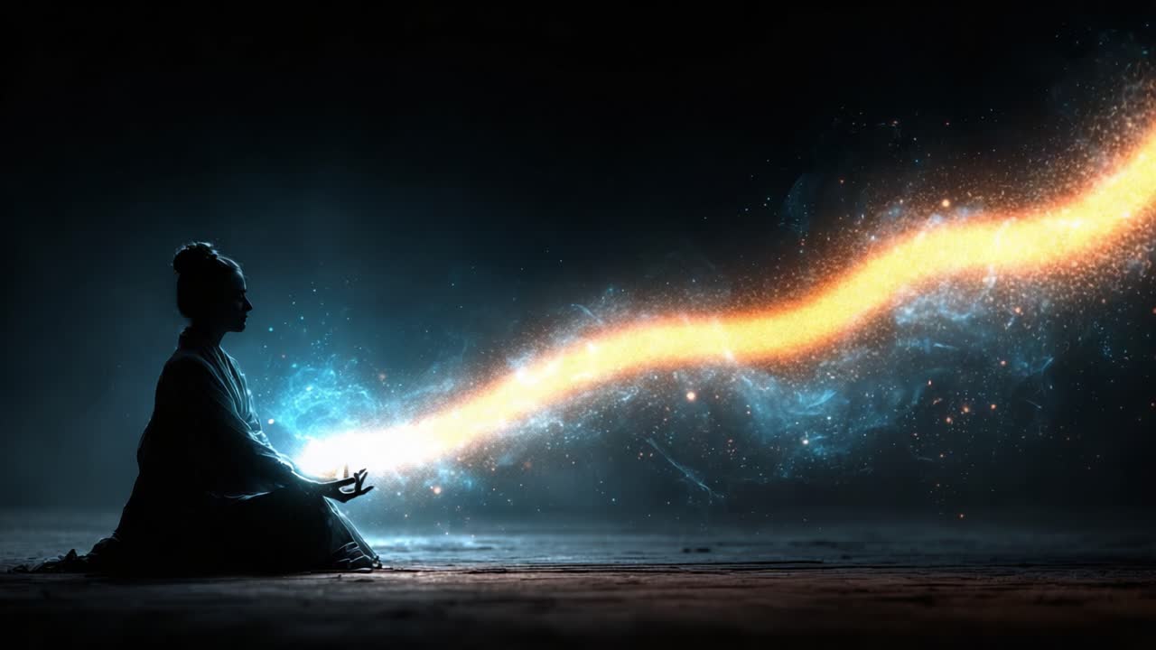 A Serene Meditation Journey: Exploring the Cosmic Connection Between Inner Peace and the Universe Through the Flow of Energy and Light