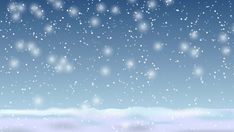 winter natural seamless animation with falling snowflakes