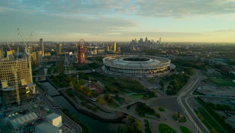 london stadium next to arcelormittal orbit, built for 2012 olympic games in the city of london, uk