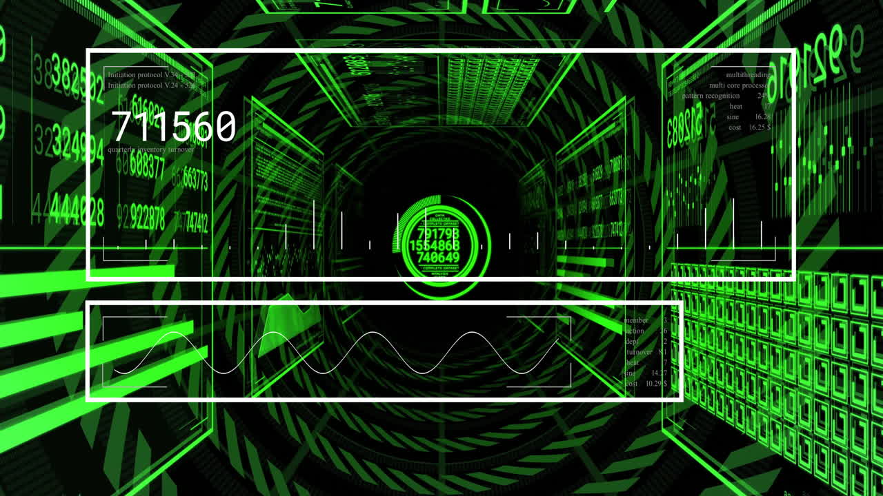 Animation of data processing over digital tunnel