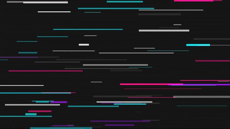 Digitaler Glitch-Effekt mit bewegten horizontalen Linien