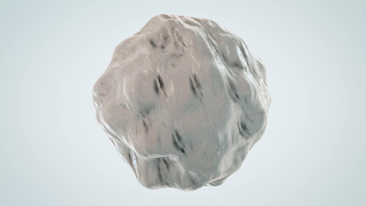 bola de hielo 3d, bola de nieve, esfera de goma que se transforma lentamente en forma, germen, biotecnología