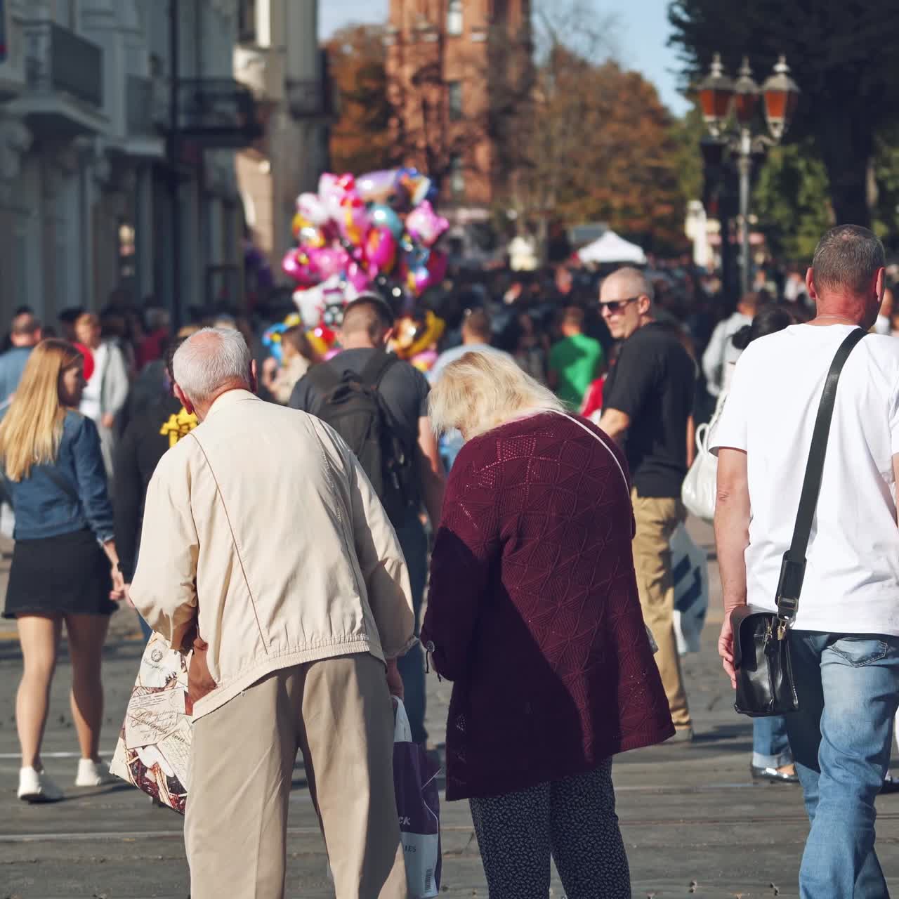 Walking people in the street
