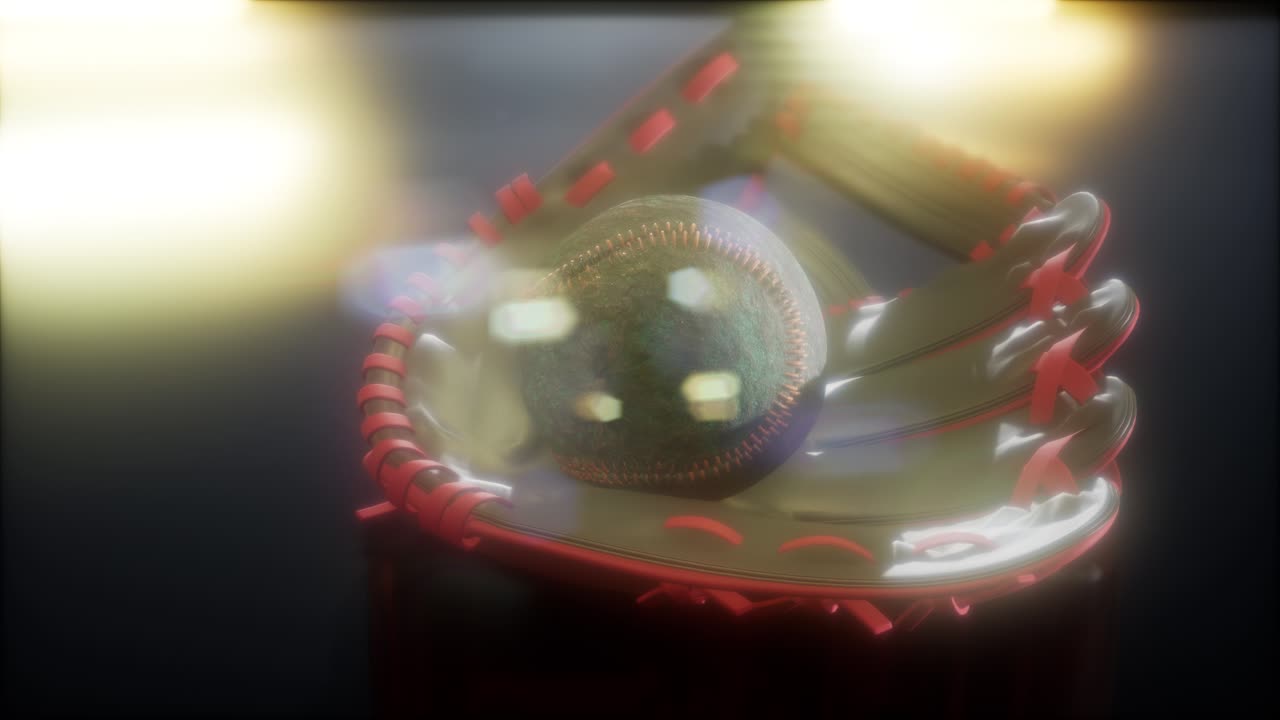 어두운 배경에 야구와 손잡이