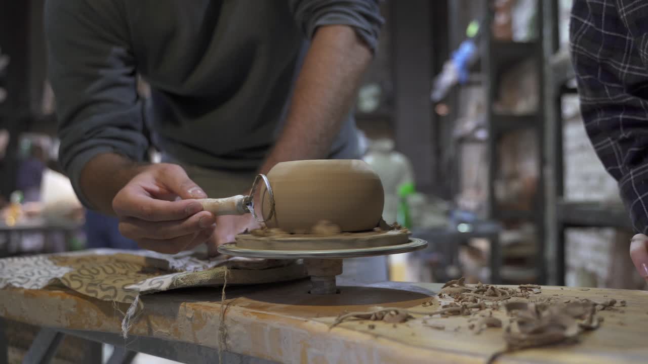 Pottery Artist Working on a Bowl