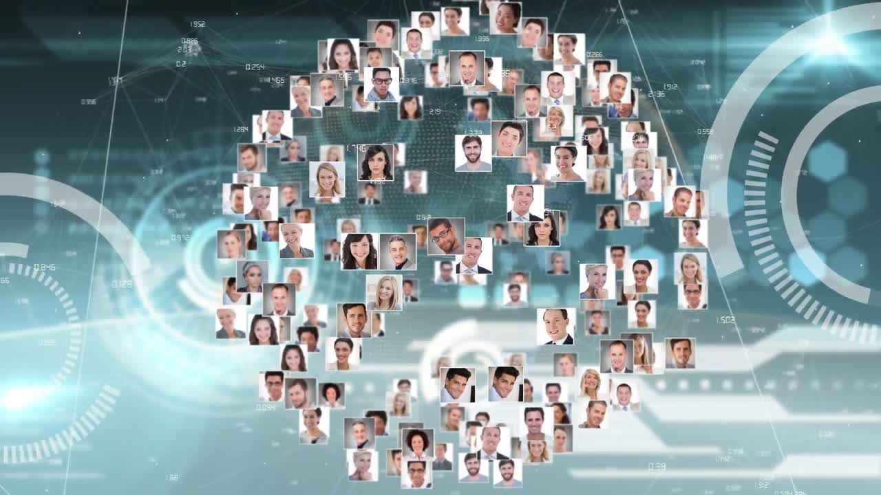 animación de fotos de personas girando alrededor