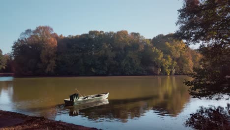 lonely boat in the lake