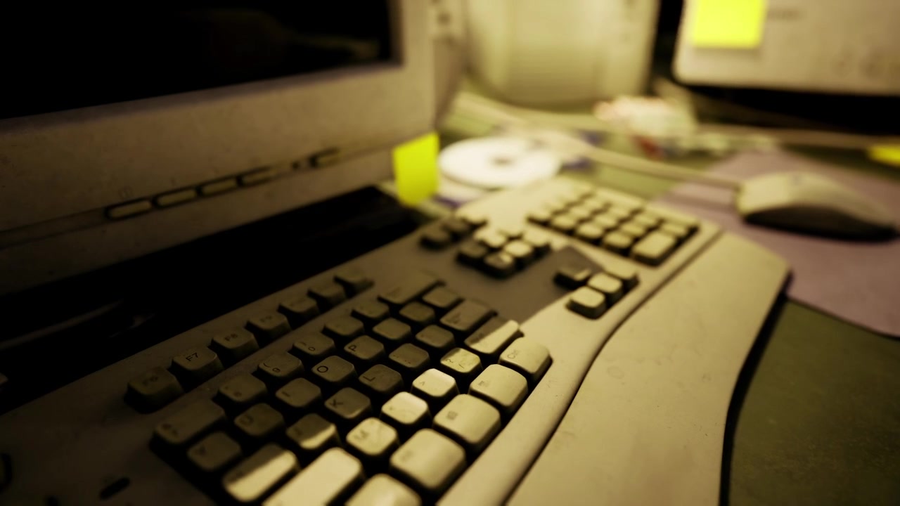 Ergonomisk skrivbordsuppsättning med post-it-lappar och mjuk skärmbelysning