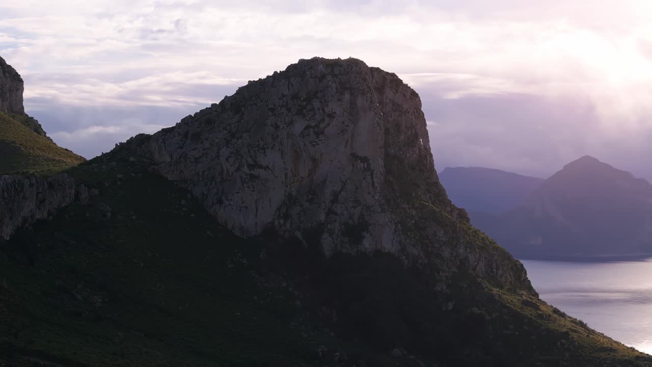 Majestic view of Monte Monaco mountain, with a panoramic view of Sicily coastline