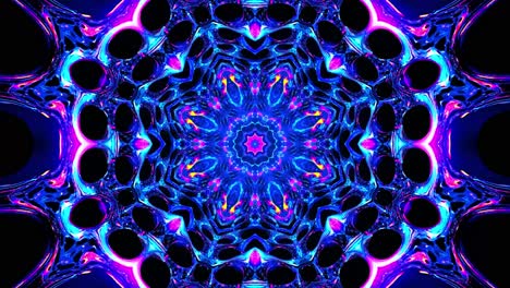 colorful animation design with black background. kaleidoscope vj loop