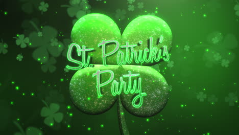 st patrick party with candy irish green shamrocks on green gradient