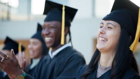 graduation ceremony with happy students
