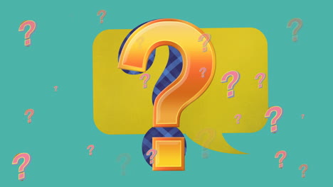 Animation of question marks over speech bubble
