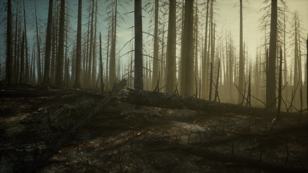 Premium stock video - Smoke in forest caused by deforestation