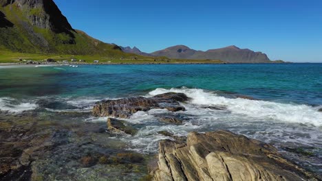 beach lofoten islands is an archipelago in the county of nordland, norway.