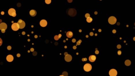 hermosa flotación en movimiento naranja brillantes burbujas bokeh luces movimiento de bucle sin costuras fondo. partícula naranja en fondo negro puede usar como superposición o títulos de movimiento bucle de fondo cinematográfico.