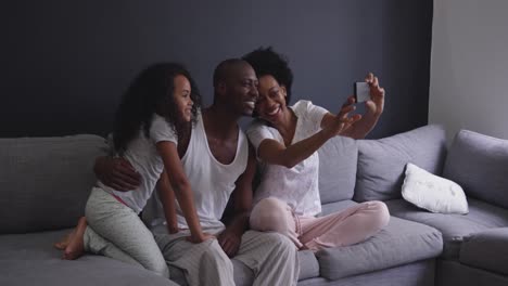 Family spending time at home together