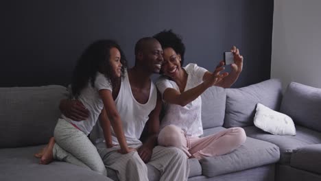 family spending time at home together