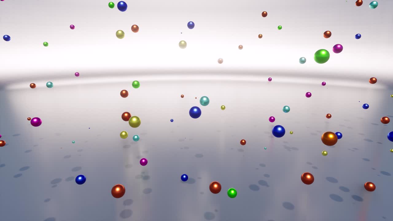 3d 컬러 메탈 볼스 스피어, 부드러운 컬러, 미니멀리즘 커버 영상, 3d 미니멀 모션 디자인