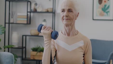 senior woman exercising at home