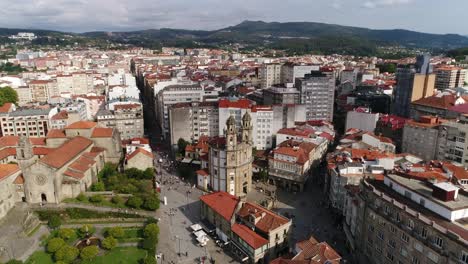 aerial view of the peregrina church in pontevedra galicia spain