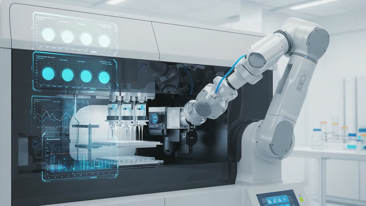 Automated Laboratory Robotics: Advanced Robotic Arm Integrating Precision Measurement and Digital Visualization for Scientific Research and Data Analysis