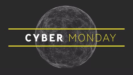 Animación-Del-Texto-De-Venta-Del-Cyber-Monday-A-Través-De-Redes-De-Conexiones.