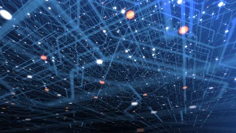 4k seamless loop of print circuit technology cyber and futuristic concept. circuit board with moving electrons. cpu processing data. futuristic hud technology screen data animation.