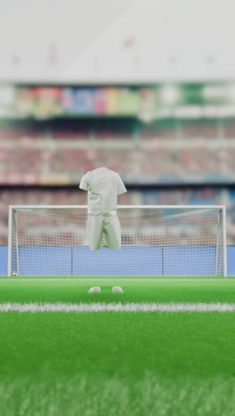 empty soccer stadium with white uniform