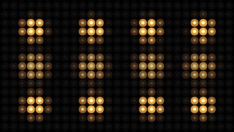 4k golden flicker wall lights. flashing lights lanterns seamless loop 3d render background.