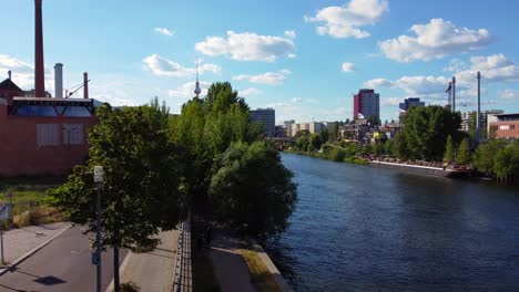 in the background the berlin city with the tv tower