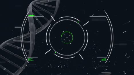 Animation of dna strand over scope scanning