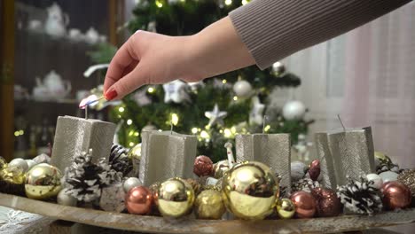 Light-the-1st-candle-on-an-Advent-wreath-at-Christmas-Recorded-with-a-Sony-A7-III-in-4K-30fps