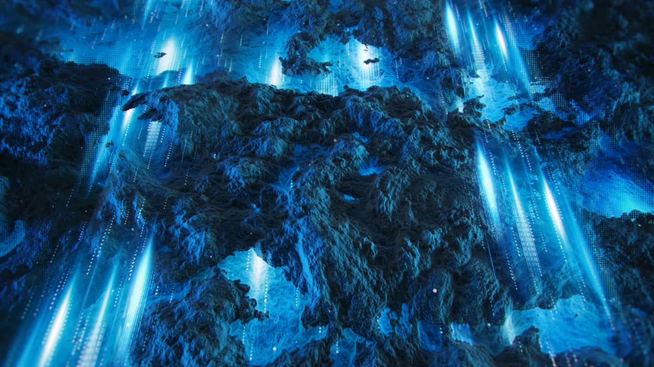 Digital data traffic 3D render seamless loop animation