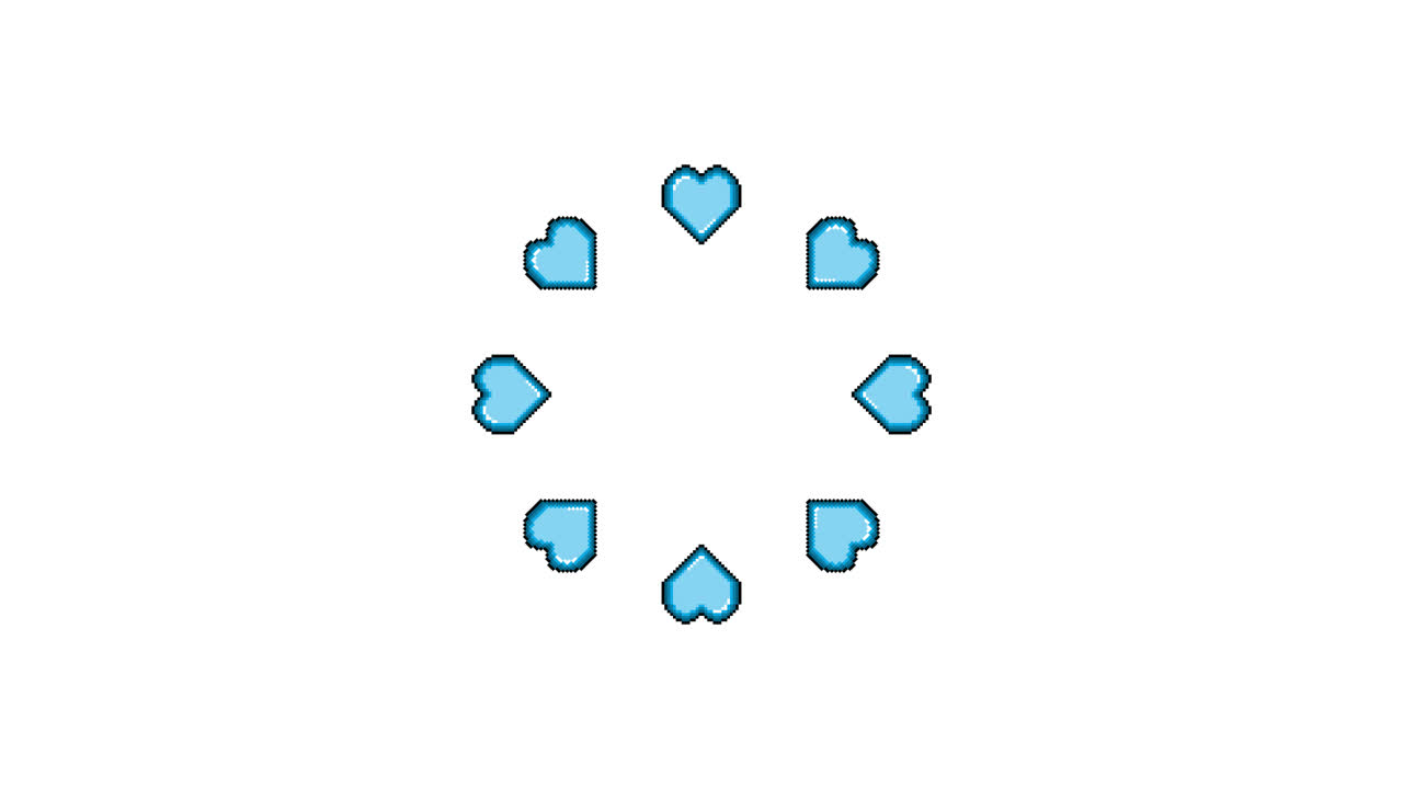 Pixel Art Heart Spinning Circle Animated Overlay Transparent 30fps (2)