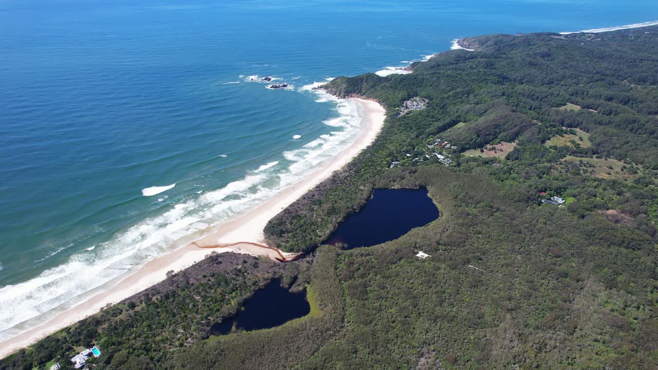 Aerial Shot Of Broken Head Beach At Daytime In New South Wales, Australia