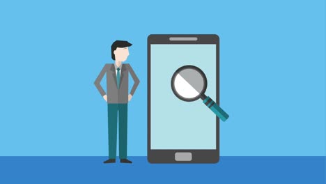 análisis de búsqueda de teléfonos inteligentes de hombres de negocios